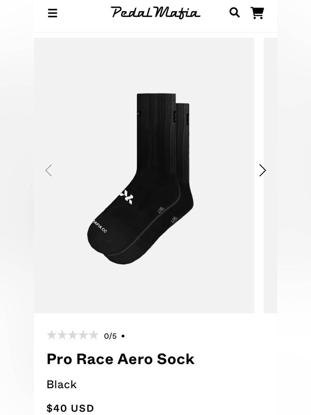 Pro Race Aero Sock - Black by Pedal Mafia